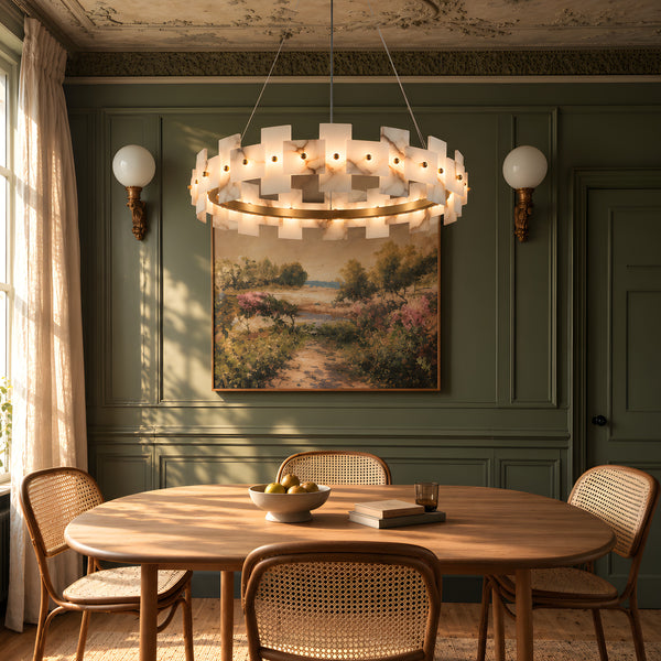 Orvelith Alabaster Ring Chandelier 11