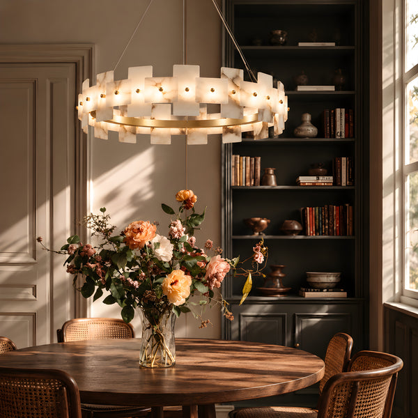 Orvelith Alabaster Ring Chandelier 12