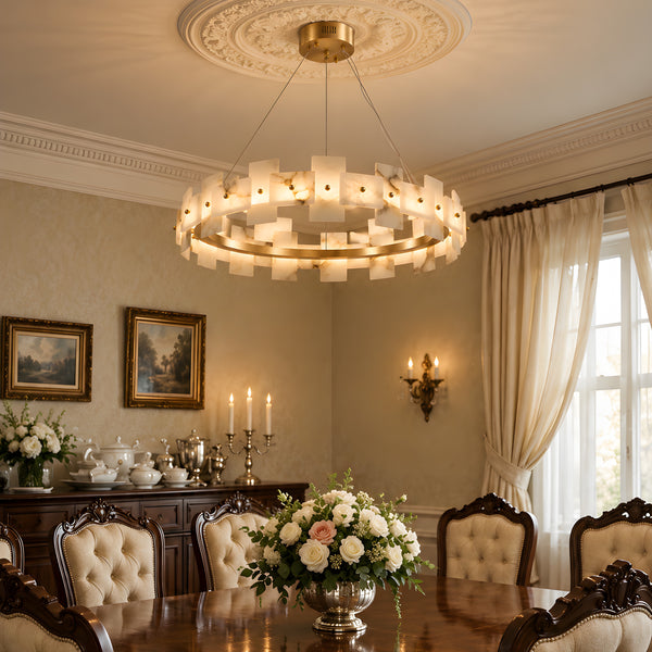Orvelith Alabaster Ring Chandelier 9
