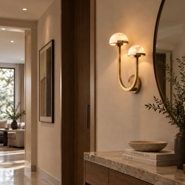 Osvarel Alabaster Dome Wall Light  8