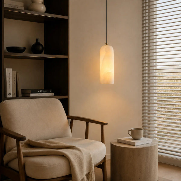 Perren Alabaster Cylinder Pendant Light 4
