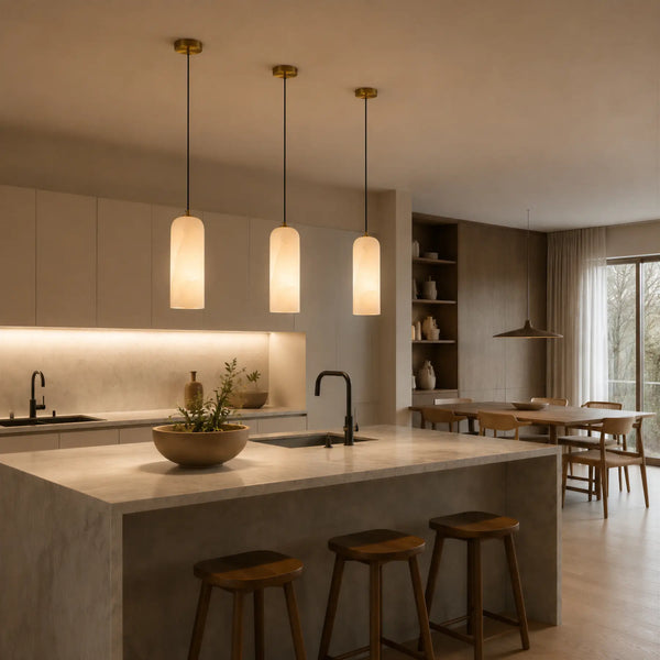 Perren Alabaster Cylinder Pendant Light 6