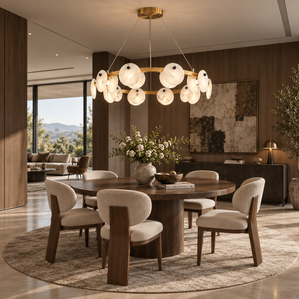 Quenor Alabaster Disc Ring Chandelier 1