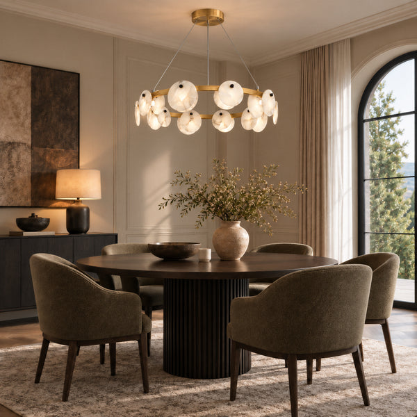 Quenor Alabaster Disc Ring Chandelier 10