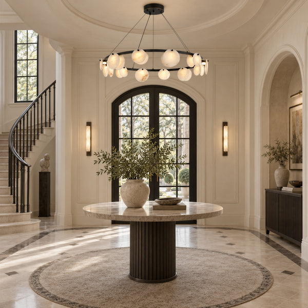 Quenor Alabaster Disc Ring Chandelier 11