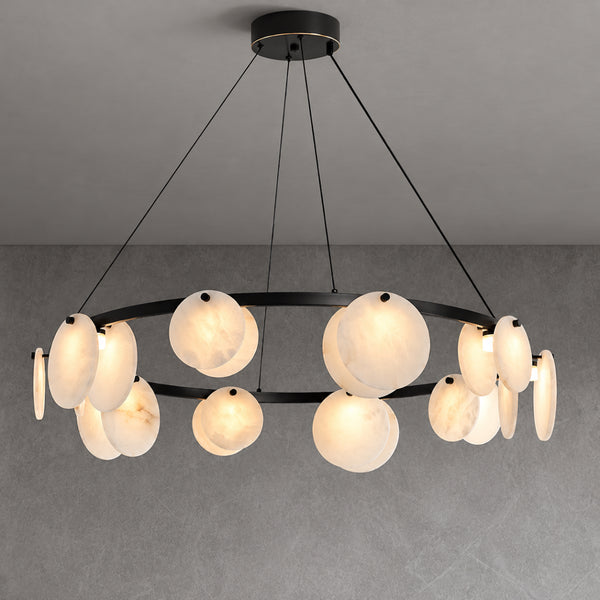 Quenor Alabaster Disc Ring Chandelier 18