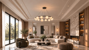 Quenor Alabaster Disc Ring Chandelier 2