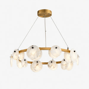 Quenor Alabaster Disc Ring Chandelier 3
