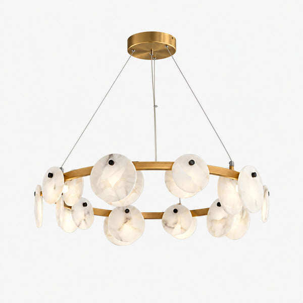 Quenor Alabaster Disc Ring Chandelier 4