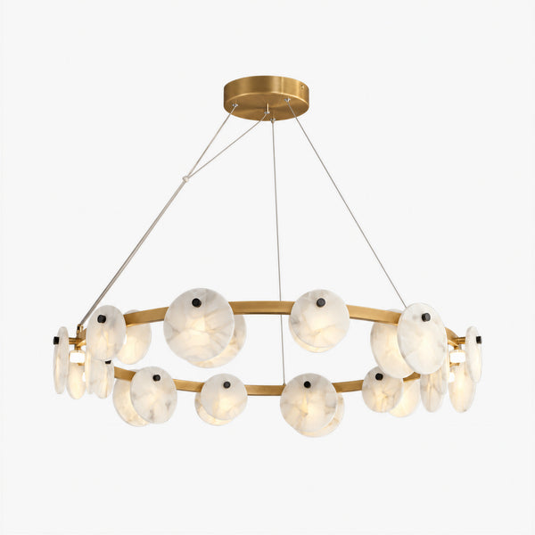 Quenor Alabaster Disc Ring Chandelier 5