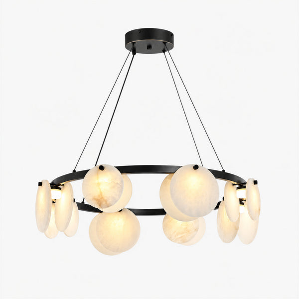 Quenor Alabaster Disc Ring Chandelier 6