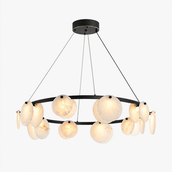 Quenor Alabaster Disc Ring Chandelier 7