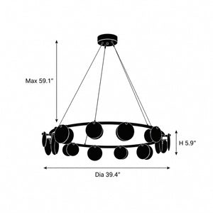 Quenor Alabaster Disc Ring Chandelier 9