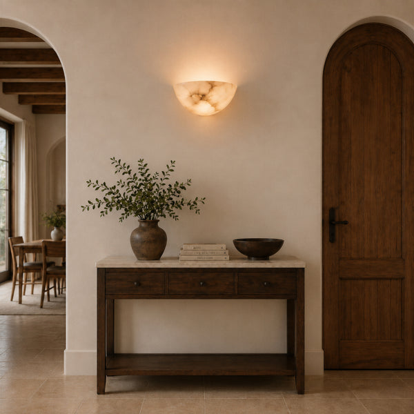 Sarnell Alabaster Bowl Wall Light 5