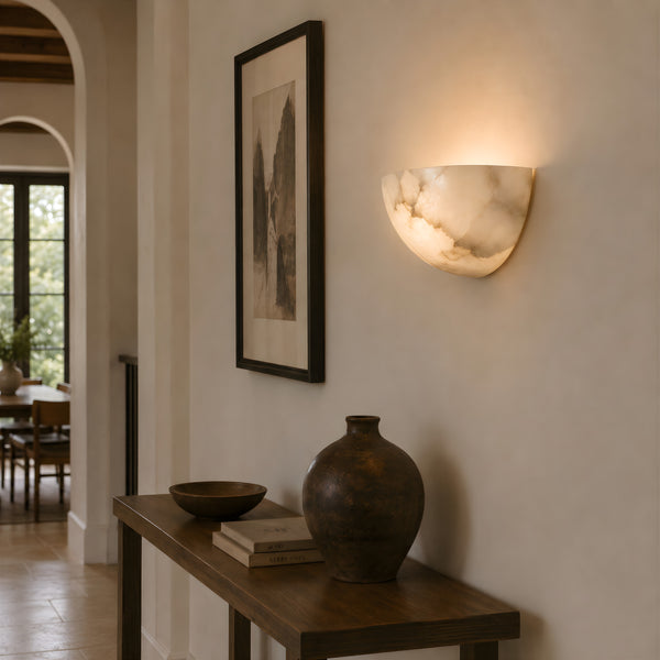 Sarnell Alabaster Bowl Wall Light 7