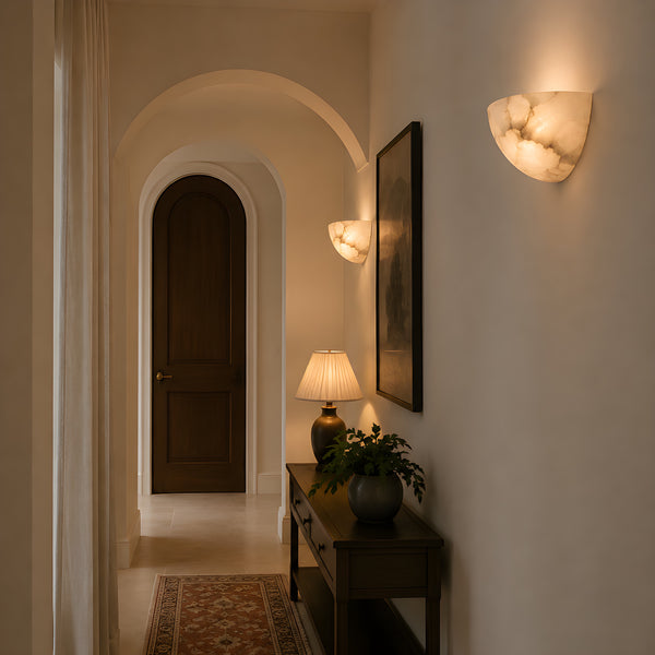 Sarnell Alabaster Bowl Wall Light 8