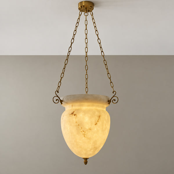 Seravelle Alabaster Urn Pendant Light 11