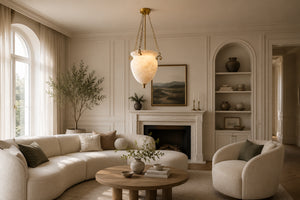 Seravelle Alabaster Urn Pendant Light 8