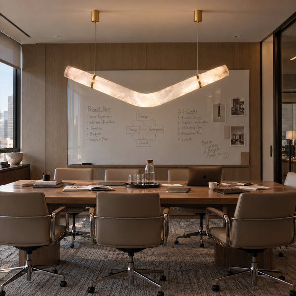 Seydrin Alabaster Arc Pendant Light 5