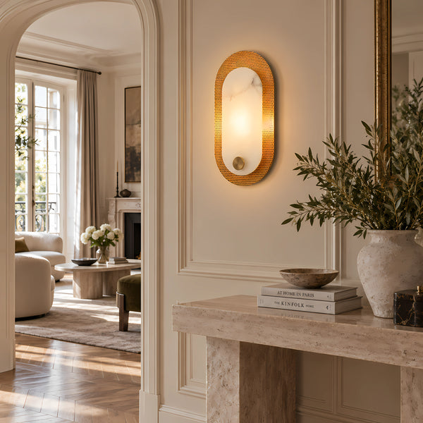 Sorelin Alabaster Oval Wall Light 6