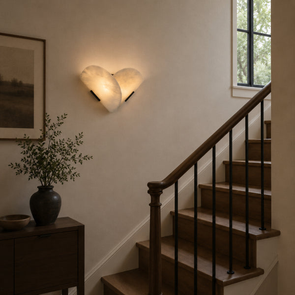 Talvren Alabaster Overlap Wall Light 2