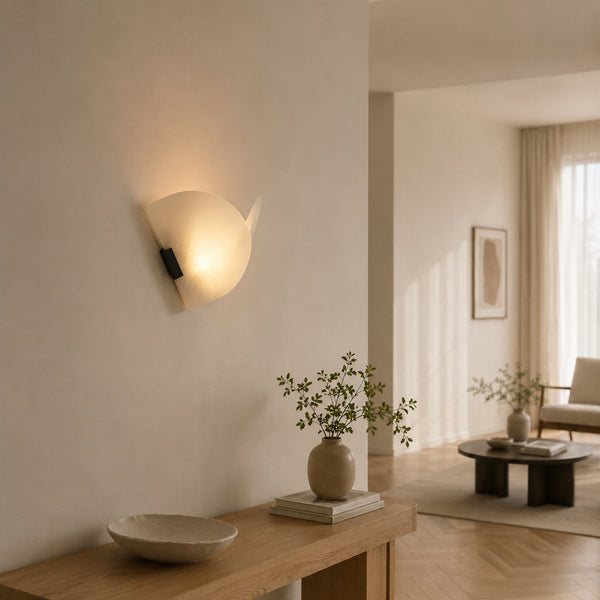 Talvren Alabaster Overlap Wall Light 3