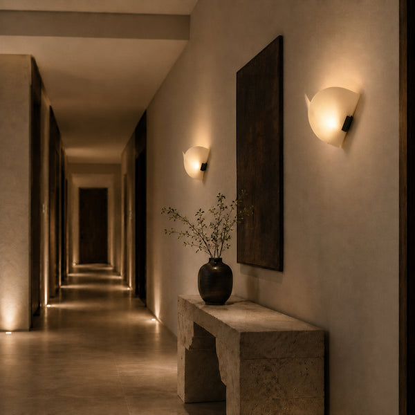 Talvren Alabaster Overlap Wall Light 4
