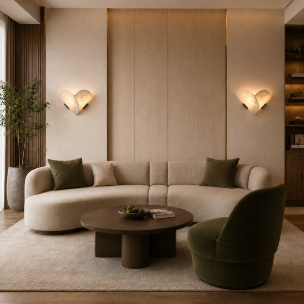 Talvren Alabaster Overlap Wall Light 5