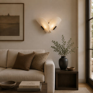 Talvren Alabaster Overlap Wall Light 7