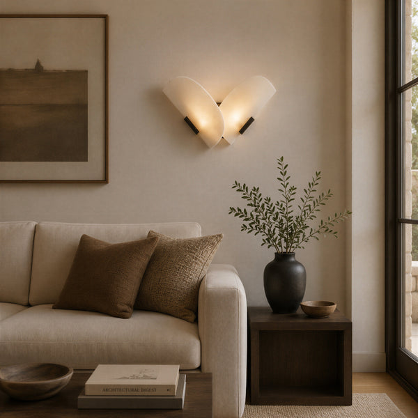 Talvren Alabaster Overlap Wall Light 7