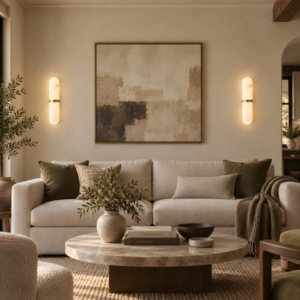 Varcelyn Alabaster Capsule Wall Lamp 12