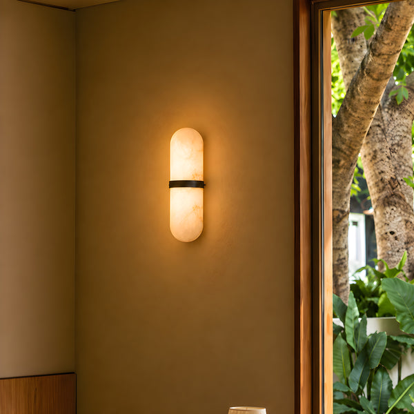 Varcelyn Alabaster Capsule Wall Lamp 13