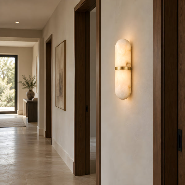 Varcelyn Alabaster Capsule Wall Lamp 14