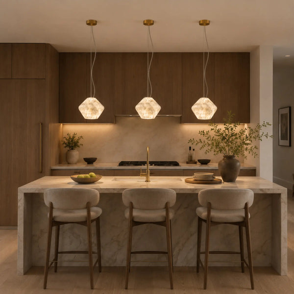 Vardune Alabaster Diamond Pendant Light 2