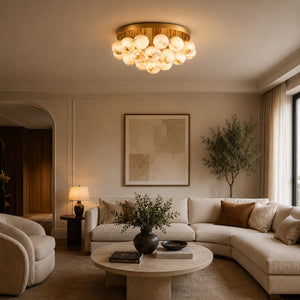 Velmora Alabaster Globe Ceiling Light 3