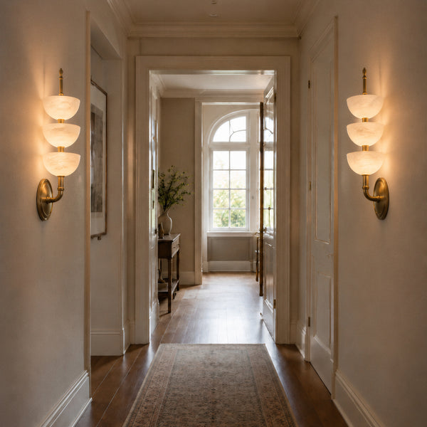 Velrune Alabaster Bowl Wall Light 5