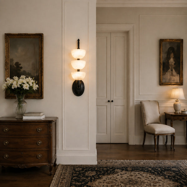 Velrune Alabaster Bowl Wall Light 9