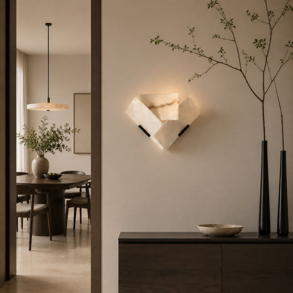 Virelto Alabaster Fan Wall Light 6