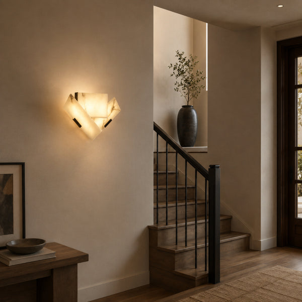 Virelto Alabaster Fan Wall Light 8