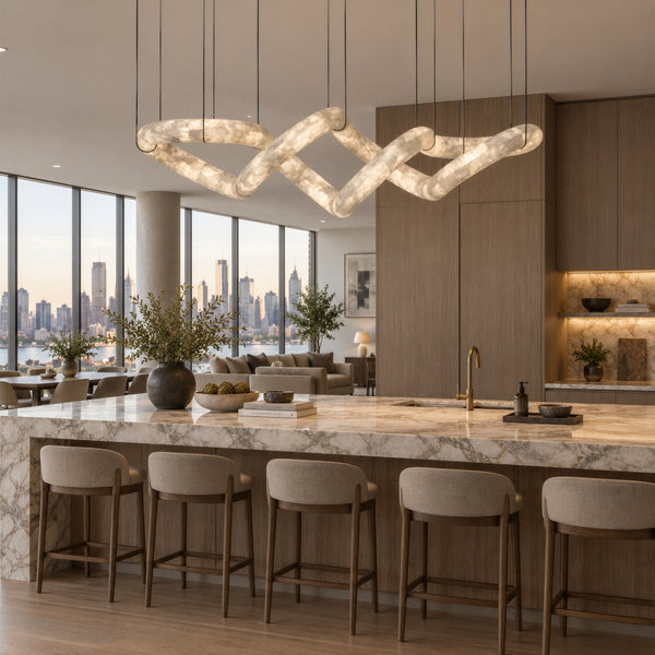 Zevorin Alabaster Loop Chandelier 1