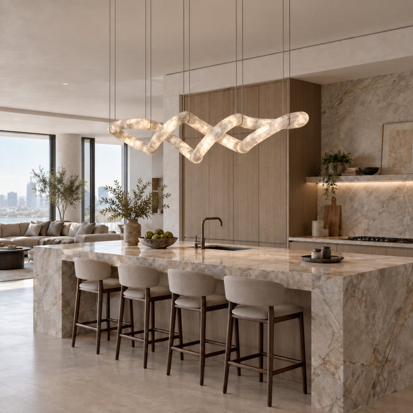 Zevorin Alabaster Loop Chandelier 4